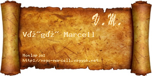 Vágó Marcell névjegykártya